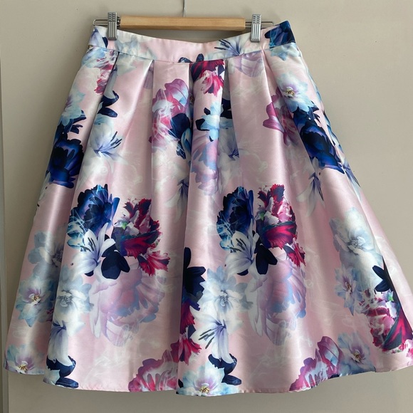 Chelsea floral print taffe midi skirt - Picture 1 of 5